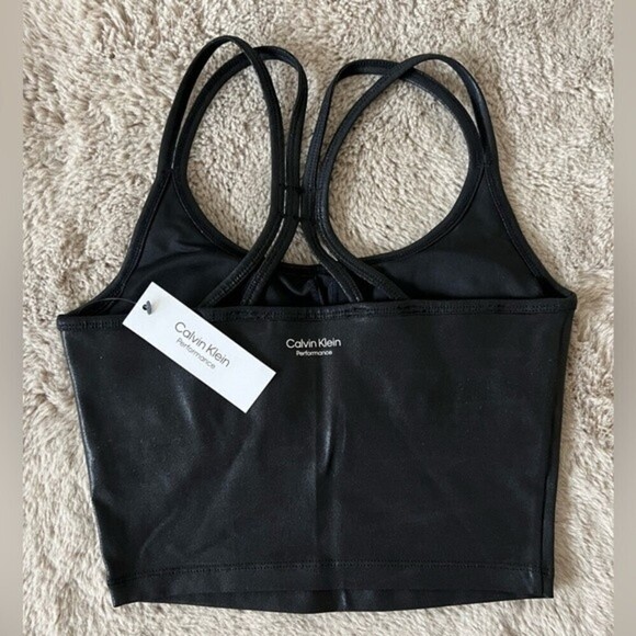 NWT Calvin Klein Performance Strappy Back Black Tank Top SZ XS - Picture 5 of 5